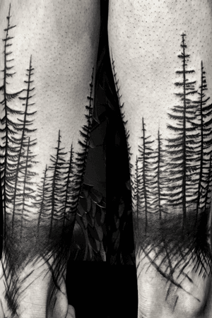 Tree tattoo by TaTerka #trees #tattooed #tattooaddict #tattooartist #blackwork #blacktattoo #Black 
