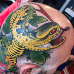 Head tattoo #deadlytattoos #goodguysupply #mithramfg #inkjecta #headtattoo #snaketattoo #blindbay 