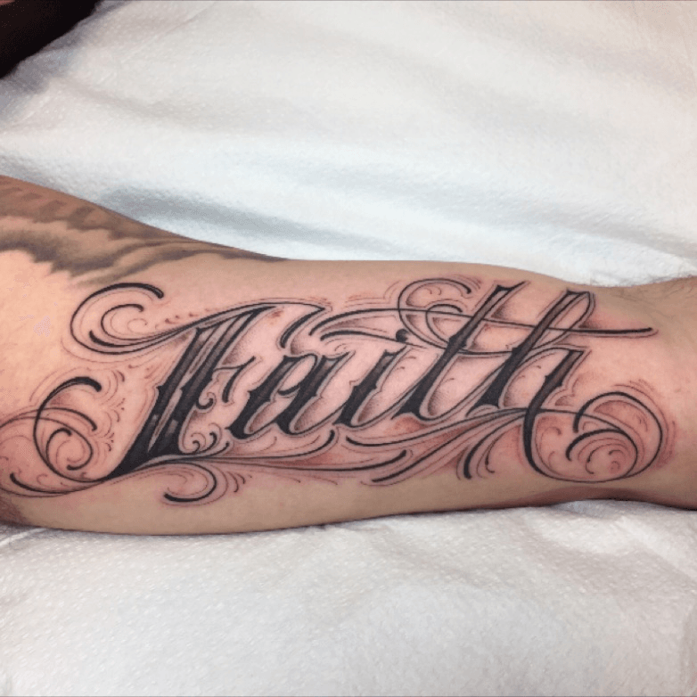 Faith  tattoo lettering download free scetch