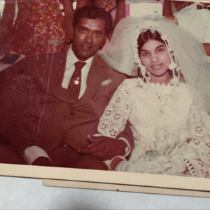 #meagandreamtattoo this is my mom and dad when they got married . I would like to get a tatoo of my mom . She pass away  when me and my brothers were very young , i was 8 years old , my brother was 5 years old and my little brother was just 3 months old 