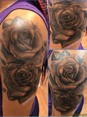 #purple_inkxx #realistic #blackandgrey #tattooartist #rose #realisticrose