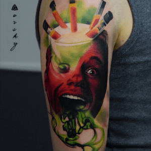 Gorsky Tattoo done with World Famous Tattoo Ink, FK Irons Tattoo Machine, H2Ocean, Killer Ink Tattoo, Ez Cartridge #tattoo #tattoodo #tattoos #ink #inked #london #chelsea #cosmos #face #realistic #realism #color 