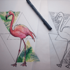 • Flamingo day 🌺• #flamingo #tattoo #tat #uk #london #italy #pink #art #illustration #drawing  #sketch #paper #pen #pencil  #tattoos   #tattooed #tattoist #art #design  