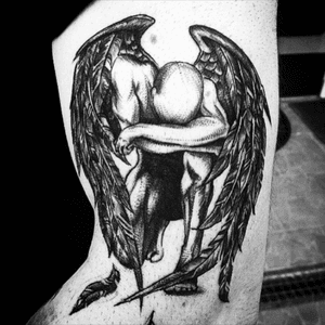 Tattoo on my father  #tattoo #ink #blackandgrey #art #angel #dotwork #fly 