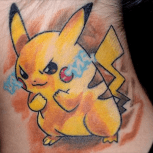 Old form of Pikachu tattoo #pokemon #electric 