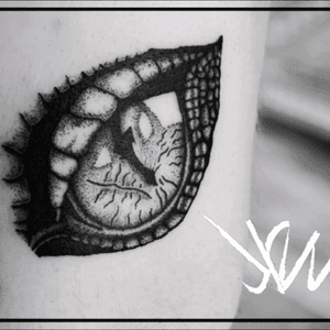 Dotwork Smaug Eye, done on upper arm. 