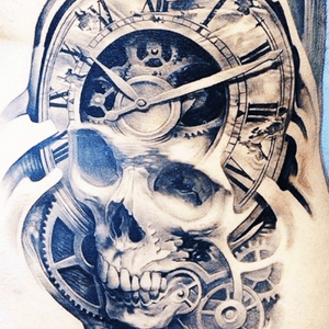 #dreamtattoo to clock faces meshed together instead of skull