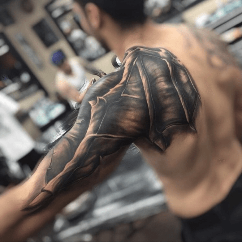 demon wings tattoo for guys