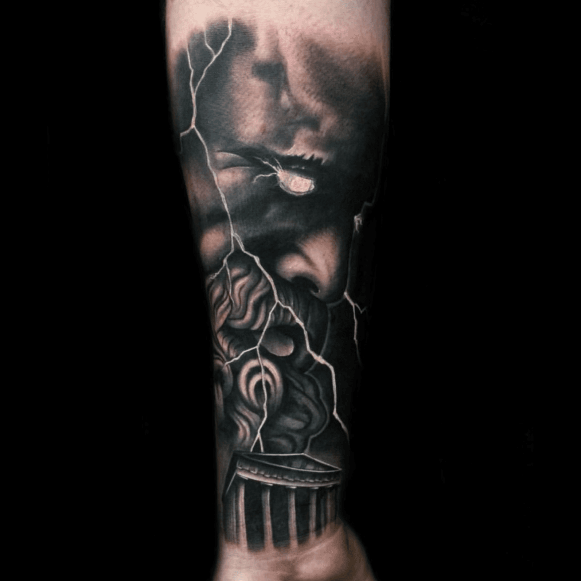 Zeus Tattoo done by our black and grey artist @vijaykavithia vijaykavithia  #goa #zeustattoo #blackandgraytattoo #tattoosleeve #tattoo #goatattoo #zeus...  | By Krish Tattoo Studio Calangute GoaFacebook