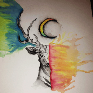 This is my firts watercolor painting, hope you like it. #watercolor #paint #painting #deer #color #colours #aquarell #watercolorpainting 