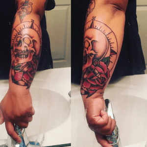 Skull compass with a rose and anchor. Keep me grounded and heading in the right direction