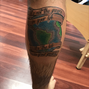 Love this one, travel inspired and a quote from one of my favorite bands parkway drive #globe #travel #quote #parkwaydrive #world #atlas #text #calf #leg #banner 