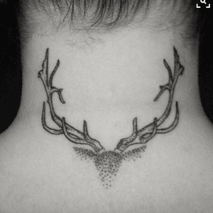 #deer #neck piece. #dotwork #black #pinterest 