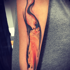 #olivero #smokingbarrels #candle #realistic #tattoo #inked 