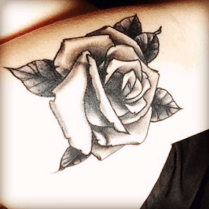 First tattoo. 🌹 #rose #blackrose #blackandgrey #firsttattoo 
