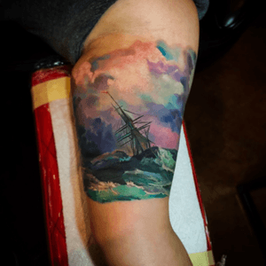 #colorrealism #sea #storm #stormtattoo #bodrovart #TattooGirl #tattooart #Tattoodo #realistictattoo #realisticsea #realism 
