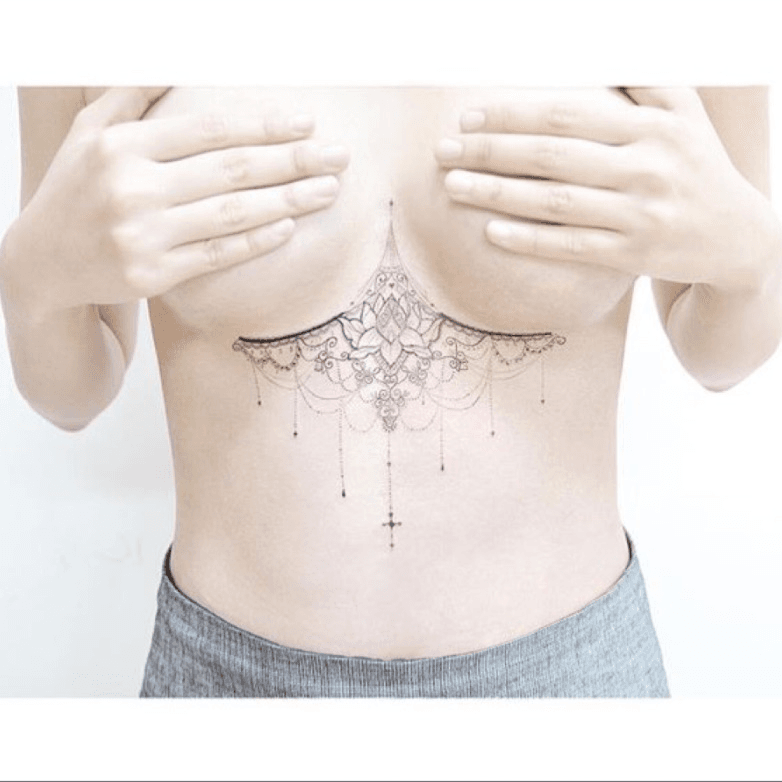 Lotus Henna Mandala Chest Temporary Tattoos For Women Underboob Adult  Butterfly Turtle Lion Fake Tattoo Sexy Waterproof Tatoos  AliExpress