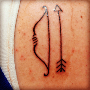 My first tattoo. Nothing big, but just enough for me. #bowandarrow 