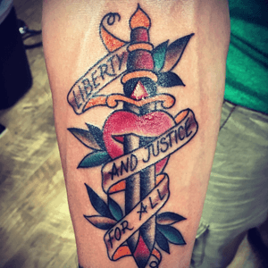 My newest addition #traditionaltattoo #color 