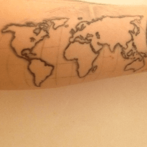 World map tattoo