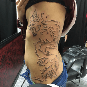 Started this #freehandtattoo #dragon #tattoo ... Next time, watercolor! 