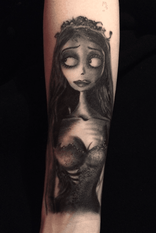 Corpse bride #tattoo #antonioonida #ink #blackandgrey #blackandgray #tattoos #corpsebride #realistic #realistictattoo #realism #tattooartist #inked #sullenartcollective #TimBurton #tattooartist