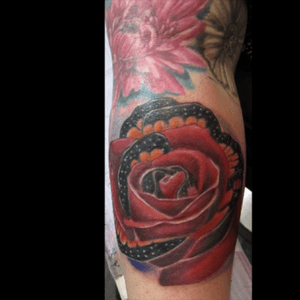 Monarch rose - by L'il Dave @ Peep Show Tattoos