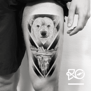 By RO. Robert Pavez • North Silence • Studio Nice Tattoo • Stockholm - Sweden 2017  • #engraving #dotwork #etching #dot #linework #geometric #ro #blackwork #blackworktattoo #blackandgrey #black #tattoo #fineline #polarbear #polarbeartattoo