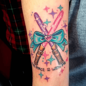 Girly Star Wars quotation tattoo #lightsaber #starwars #girly 