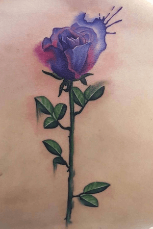 #watercolor #rose #backtattoo 🌹