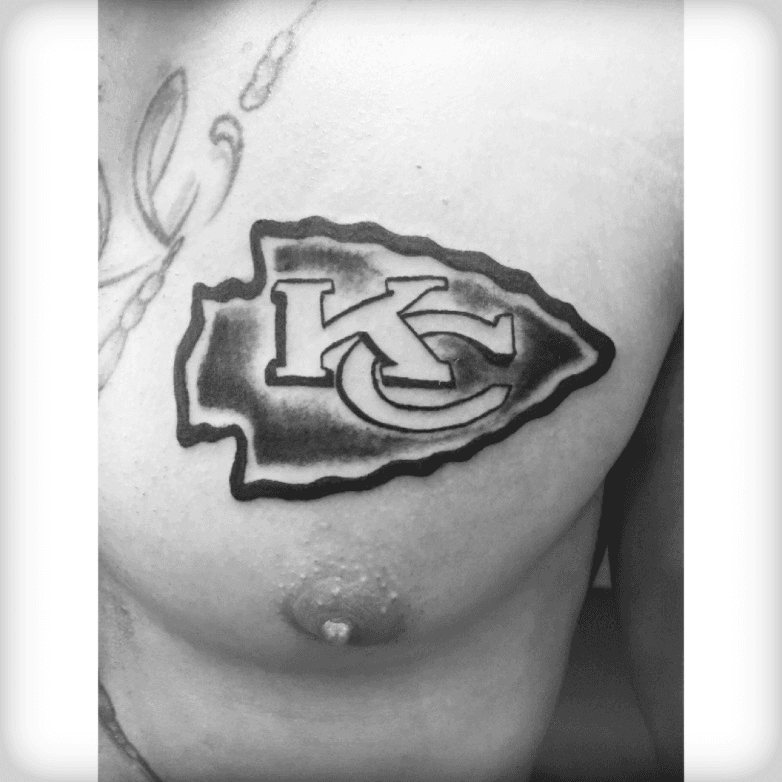 Showing some team pride after a great season Clearly no fair weather fan  here tattoo tattoos kansascity k  Tattoos Kansas city chiefs game  Football tattoo