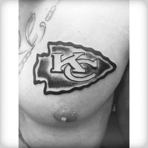 Kansas City Chiefs logo. Done using #axysrotary. #gettattedbyizzy