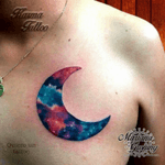 Universe moon tattoo #tattoo #marianagroning #karmatattoo #cdmx #MexicoCity #watercolor #watercolortattoo #watercolortattooartist #universe 