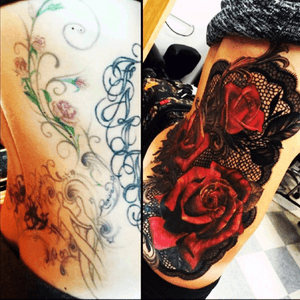 There's hope for my ribs yet - did i just find my coverup artist? 🙃 #rose #lace #coverup #NikkiSimpson 
