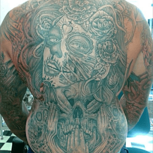 Back tatt finished a year ago 😊#backpiece #backpiece #blackandgrey #blackandgreytattoo 