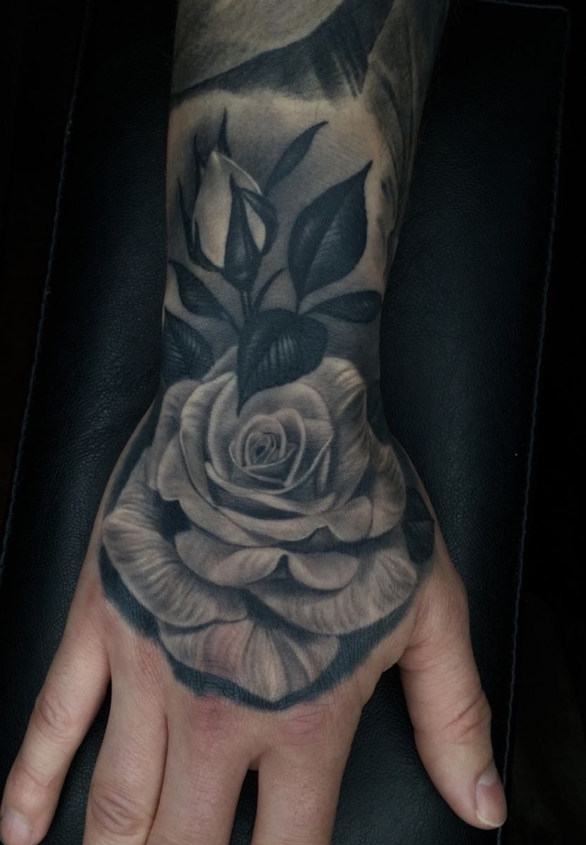 Tattoo uploaded by Justin Burnout • Healed hand Rose • Tattoodo