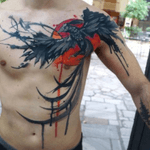 #phoenix #black #red #watercolor #blackphoenix #bird #sun - #tattooartist #dynozartattack 