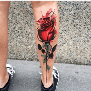 #meagandreamtattoo i want this tattoo because i LOVE roses but also want to incorporate the water color/paint splatter medium style because i am in love with art i want creative type of tattoos not just the average ones you see. 