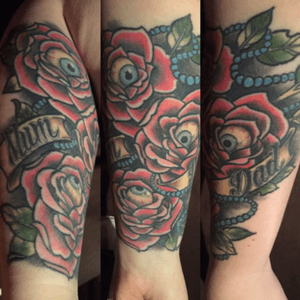 This tattoo was done in 2014 by Greg Fischer at Lucky Devil Tattoo in Barrie, Canada. 