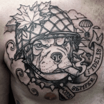#tattoo #shaunloyer Done by Shaun Loyer @ Distinctive Body Art Studio in San Clemente CA Instagram is @inkedlife1979 or @dba_tattoo #wardog #semperfi #usmc #workinprogress 