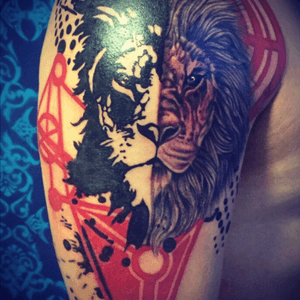 #tattoo #trashpolka #RicardoGonzalez #Bogota #lion #geometric 
