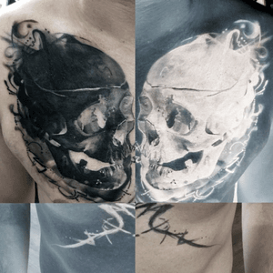Beautiful skull tattoo #chest #skull 