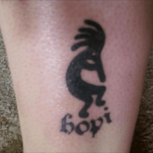 Finished kokopelli , needs a touch up after 10 yrs lol the p doesnt really look like a p and h tends to look like a b 