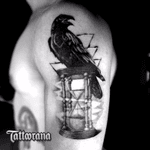 #tattoorana #alextakahashi #crow #glasshour #blackandgrey 