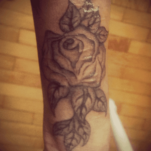 2nd tattoo #rose #flower #blackandgrey 