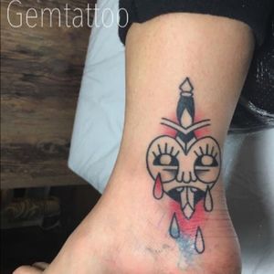 #coverup by #ktattooing @ktattooing at #gemtattoo #gemtattoostudio #Seoul #southkorea - #heart #knife #blade #black #blue #pink 