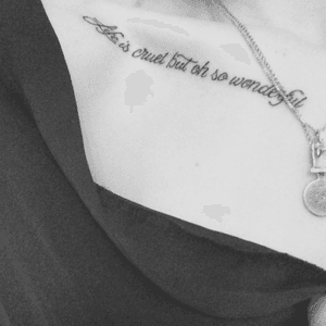 Life❤️ #tattoo #tats #words #love #life #tattoogirl #collarbone 