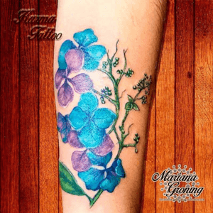 Flower tattoo "azalea" #tattoo #marianagroning #karmatattoo #cdmx #MexicoCity #watercolor #watercolortattoo #watercolortattooartist #flowertattoo 