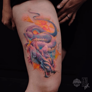Beautiful piece by Alberto Cuerva, inspiration for my backpiece... I like the dragon, beautiful colours, would prefer some outlining I guess. #megandreamtattoo 