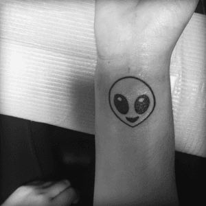 My #alien #tattoo as a #memorialtattoo for stephen .. Love you always #emoji #memorialtattoo #memorialtattoos #rip 
